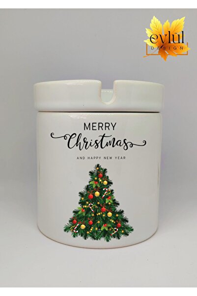 Eylül Design Yılbaşı Ağacı Temalı Merry Christmas Baskılı Özel Tasarım Serami...
