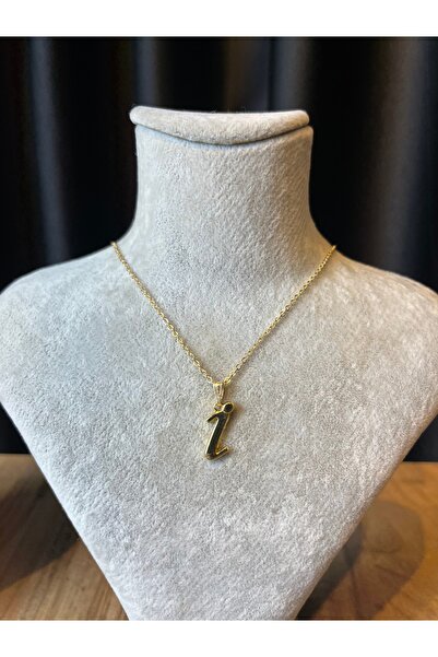 Mos Tespih İ Harfi Lak Kaplama Gold Kararmaz Zincir Kolye