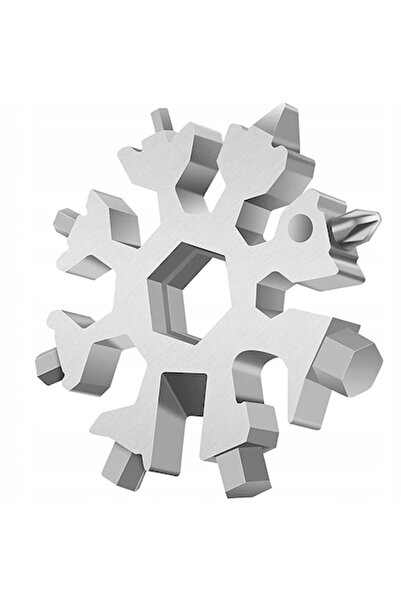 OEM Multifunctional Keychain, Stainless Steel, Snowflake, 18 in 1