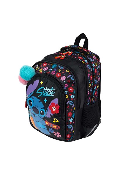 St.Majewski Ghiozdan școlar cu 4 compartimente, 40 cm, negru, impermeabil, er...