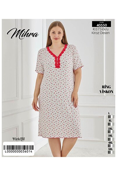 Mihra Μακρύ νυχτικό από βισκόζη PJD0501