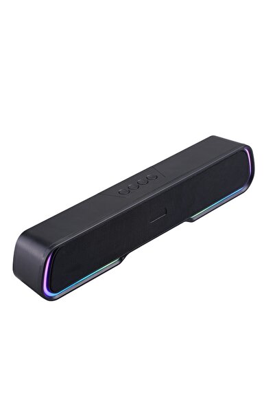zyteq Portable Speaker – Soundbar Bluetooth 5.0, stereo sound with RGB lights, for office, black