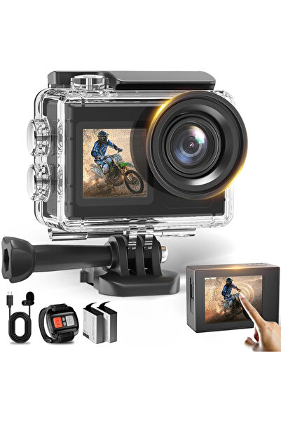 Velixo WiFi Sports Camera, 5K/30FPS, 24MP, 2" LCD, 170°, Waterproof 40M, EIS, Zoom, Time Lapse, Slow Motion