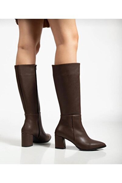 BAKKA Cizme de damă cu toc Bitter Brown