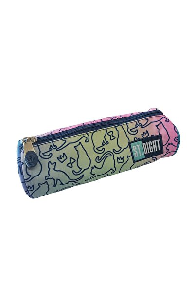 St.Majewski Tubular Pencil Case Pu01, St Right Ombre Cats Collection, 1 Compa...