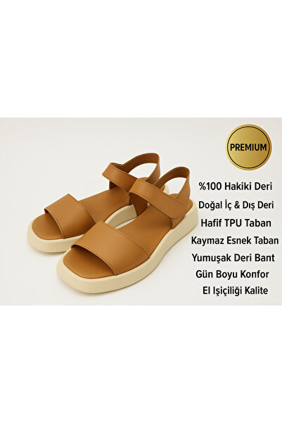 TİME İç Dış %100 Hakiki Deri Kadın Sandalet