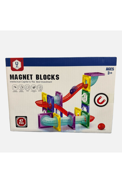 DEZHI Set de 47 blocuri magnetice pentru constructii pentru copii, educationa...