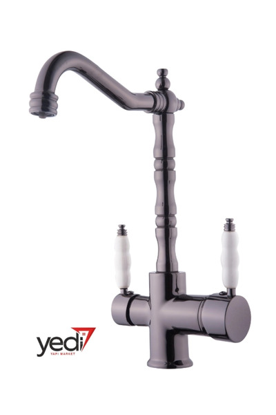 Fualora صنبور مطبخ ريفي مُنقّى بلون مدخن