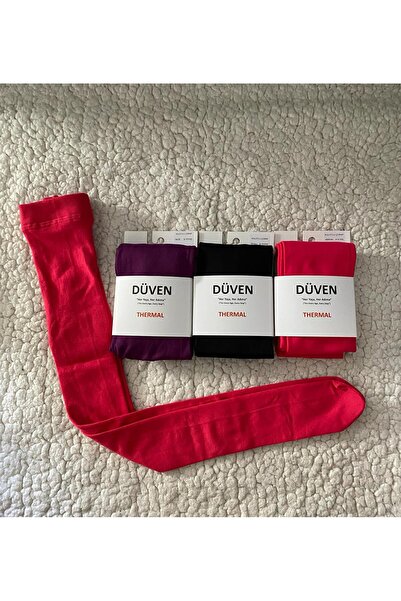 DÜVEN Πακέτο με 3 έγχρωμα θερμικά καλσόν για κορίτσια - Θερμικό καλσόν