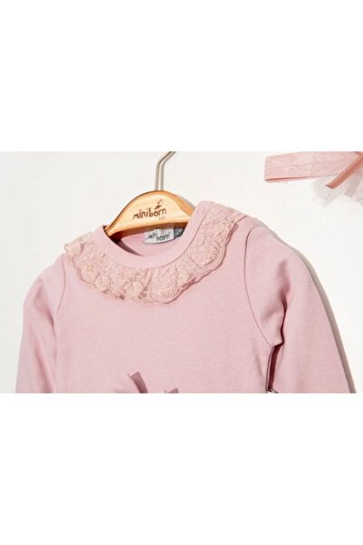 MİNİBORN Cotton Lace Detailed 2-Piece Baby Girl Set