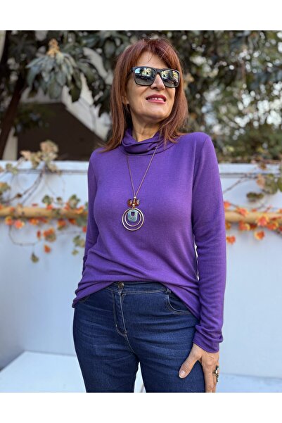 DenizEge Italian Degaje Collar Necklace Knitwear Purple