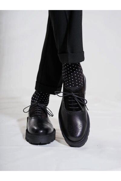 TETRİ Cl029 Edwin Model Real Leather Handmade Men's Black Casual Shoes