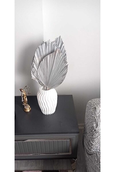 Birlik Palmiye Yaprağı Dekoratif Gri Üçlü