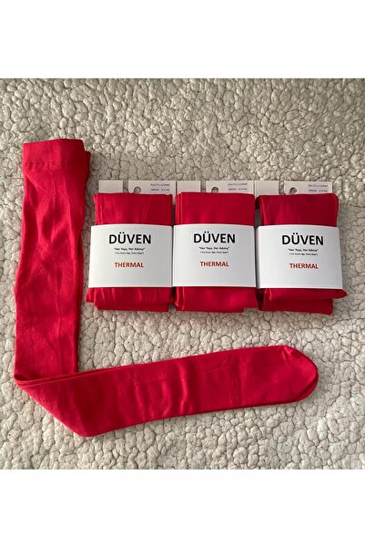 DÜVEN 3-Pack Coral Color Girls' Warm Thermal Pantyhose - Thermal Pantyhose