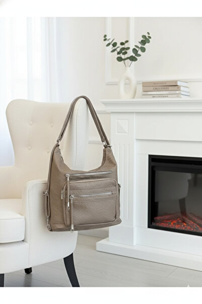 Çanta Trend New Stylish and Convenient Soft Leather Multi-Section Large Size Backpack and Shoulder Bag