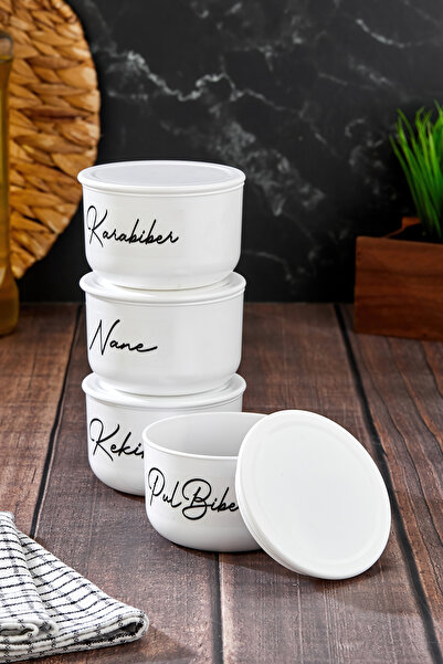 MODA OZY 3-Piece Vacuum Sealed Labeled Black Pepper/Pepper/Tyrosine/Mint Spice Set 400ml Acrylic (Plastic)