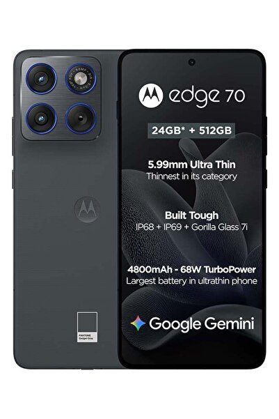 Motorola Edge 70 Dual SIM 5G 12GB RAM 512GB Gray with Free Gifts - Middle East Version