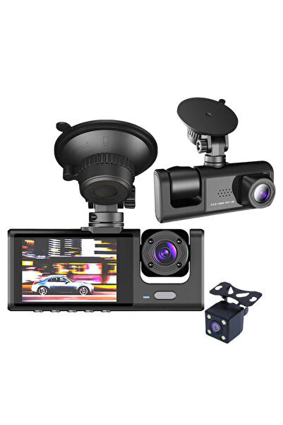 OferteTop Cameră Auto 3-în-1 Full HD cu Înregistrare Interior-Exterior și Ved...