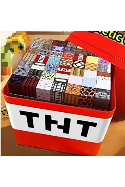 BimBimBo Cuburi magnetice TNT 180 în stil Minecraft, 6+, verde/roșu