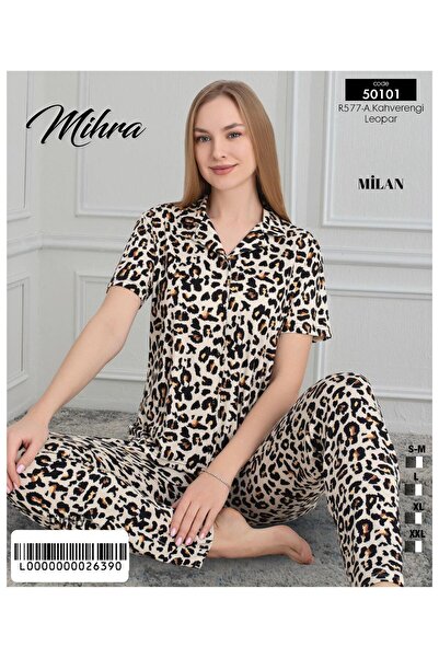 Mihra Σετ πιτζάμες Milan Alt με με τύπωμα κουμπιά PJY0201