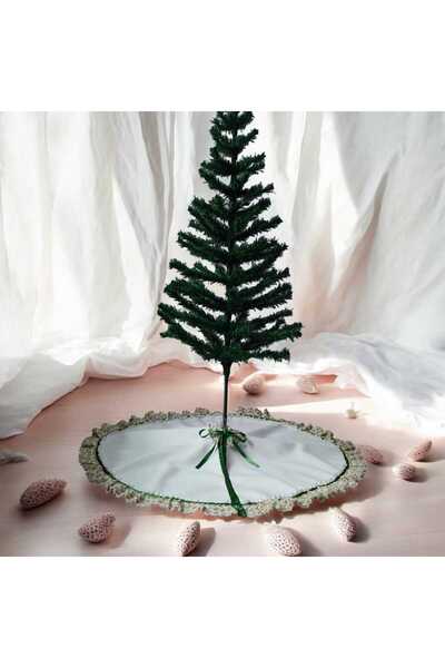 MODA NUR Yılbaşı Çam Ağacı Altı Örtüsü, Çam Ağacı Ayak Halısı Örtüsü, Beyaz R...