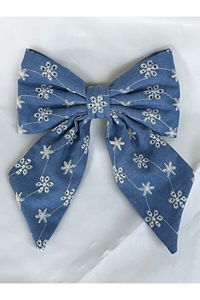 Twinssis Accessories Cataramă automată cu panglică cu fundă brodată albastră