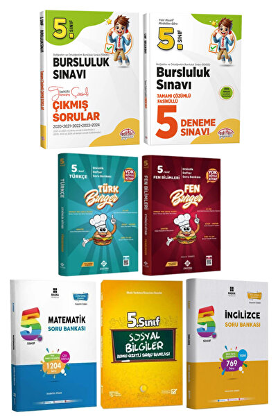 Editör Yayınevi 5. Sınıf Bursluluk Sınavı Çıkmış Sorular+Deneme+Türkçe+Matema...