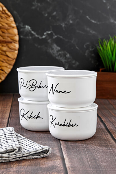 MODA OZY 3-Piece Vacuum Sealed Labeled Black Pepper/Pepper/Tyrosine/Mint Spice Set 400ml Acrylic (Plastic)