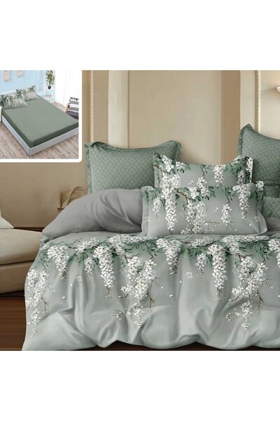 NufJoy Double Finet 6-piece bedding set - Fitted sheet 160x200/180x200, Duvet cover 200x230