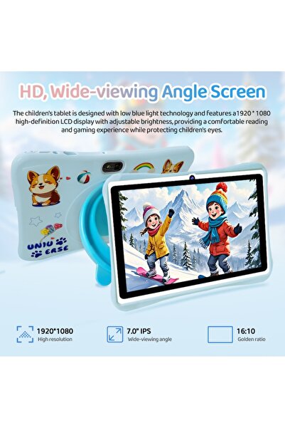 zyteq Tablet for children 3-12 years old, 7'', Android, 16GB RAM, 1TB storage, durable case, pink