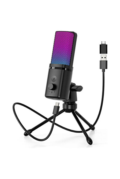 Velixo Μικρόφωνο USB M160, RGB, Σίγαση, Καρδιοειδές, Χαμηλού Θορύβου, Τρίποδο, Streaming, Gaming, Podcast, PC/PS4/PS5