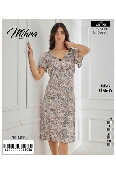 Mihra Cămașă de noapte lungă din viscoză PJD1501