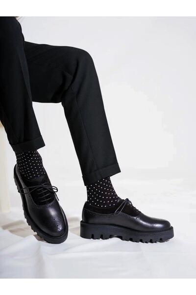 TETRİ Cl029 Edwin Model Real Leather Handmade Men's Black Casual Shoes