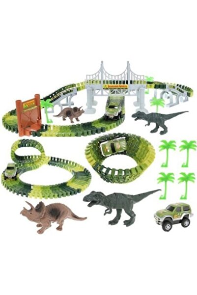 OEM Toy track playset with cars and dinosaurs - 153 pieces