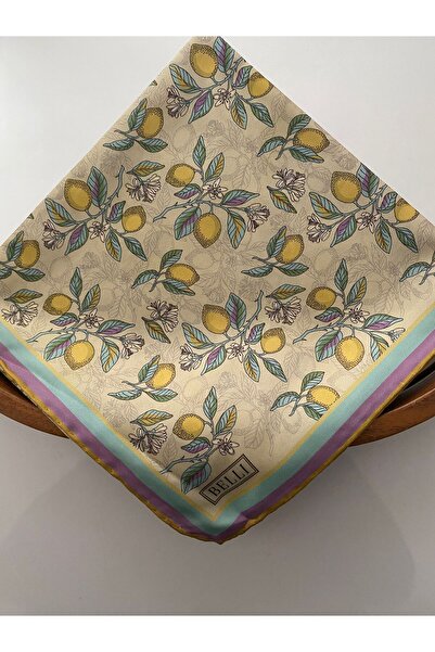 Belli Lemon Pattern Twill Silk Scarf