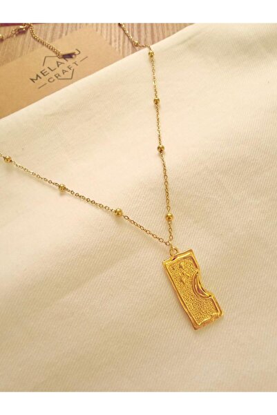 Melanj Craft Special Design Steel Necklace with Moon Symbol - Gold - Special