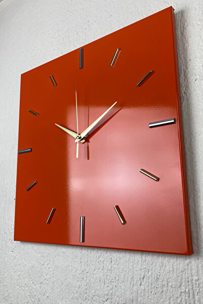 MOOCLOCK Kare Model Dekoratif Metal Akar Sessiz Mekanizmalı Lüks Duvar Saati ...