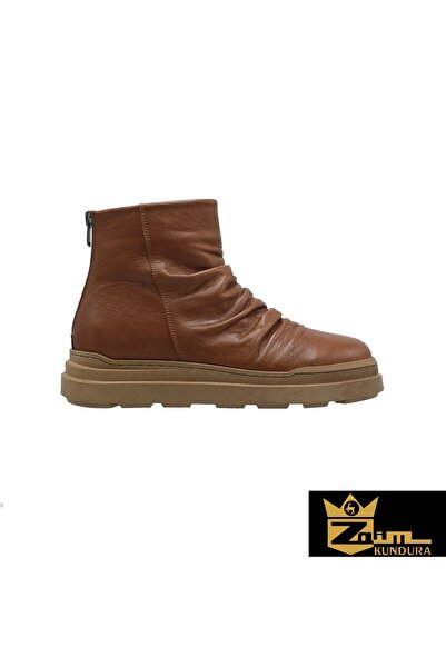 Zaim Kundura Women's Tan Genuine Leather Boots 505320062-1