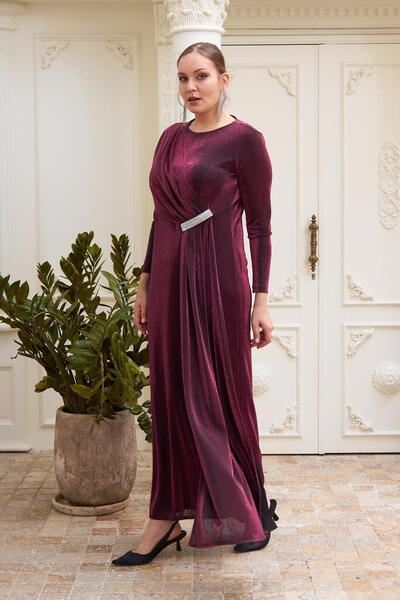 RMG Plus size evening dress with stones on the front