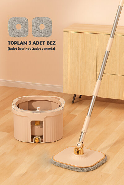 Destpak Kirli ve Temiz Su Ayıran Mop - 3 ADET BEZLİ - Ekstra Kaliteli - Döndü...