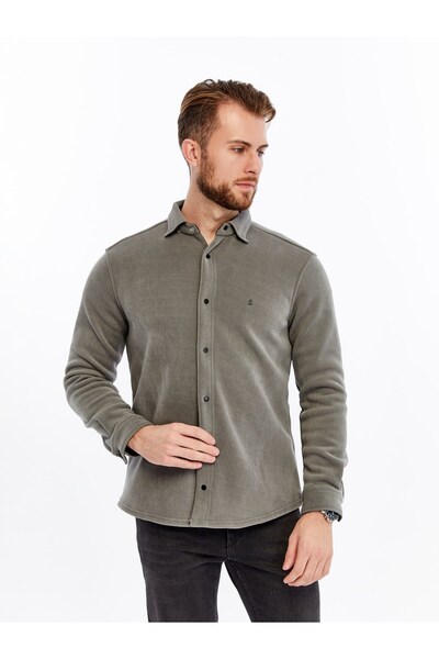 citra İçi Polarlı Kadife Esnek Kumaş Rahat Kesim Erkek Gömlek