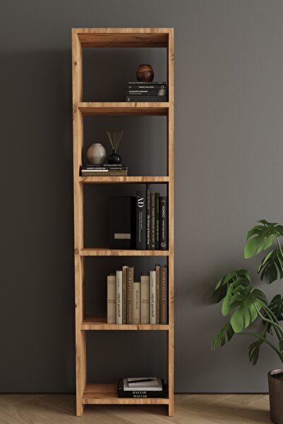 CLASSY HOME TASARIM CLASSY 102ASYA 5 RAFLI TEK PARÇA KİTAPLIK ATLANTİK ÇAM