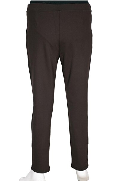 Barem Women's Buse Comfortable Fit Side Pocket Medium Thick Steel Brown Trousers