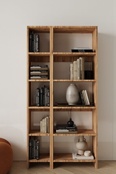 CLASSY HOME TASARIM CLASSY 10 RAFLI 1 BÜYÜK 1 KÜÇÜK 2 PARÇA KİTAPLIK ÇOK AMAÇLI DOLAP ATLANTİK ÇAM