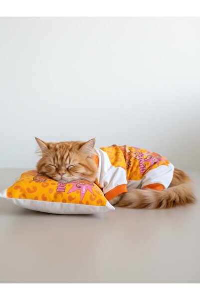 Kemique بدلة قطط من القطن الممشط بنقشة النمر والفهد |   يساعد على تقليل تساقط...