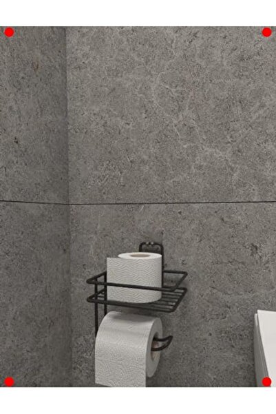 markentegra Matte Black Adhesive Metal Toilet Paper Holder