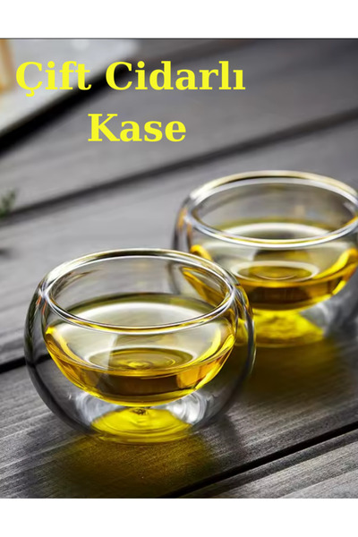 Flash Bazaar 6'lı Çift Cidarlı Cam Sosluk Reçellik Drajelik Lokumluk Kase 6 x...