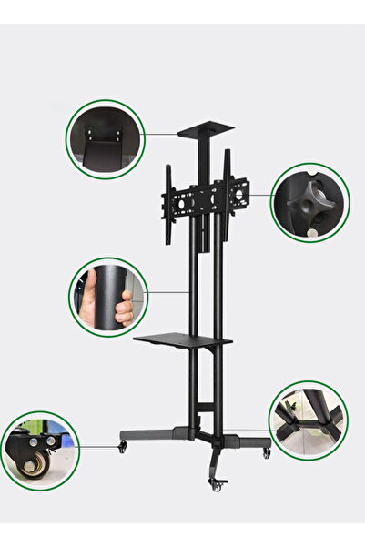 Generic Adjustable Mobile TV Stand with Shelf – Fits 32" to 75" Screens