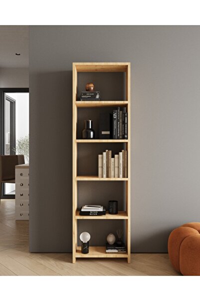 CLASSY HOME TASARIM CLASSY 5 RAFLI TEK PARÇA KİTAPLIK SAFİR MEŞE
