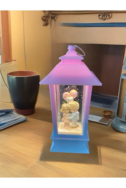 Cute Kar küresi Kış masalı orta boy ışıklı şamdan model